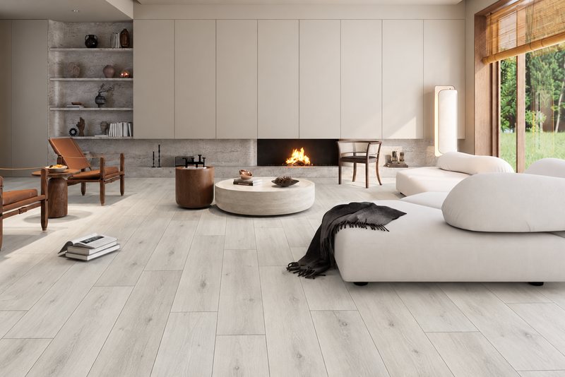 White Haven Duralast Azul Tortuga luxury vinyl plank in a bright living room