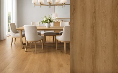 Warm Natural Oak Rios Floor LVP plank swatch